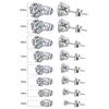Minimalist Crystal Cubic Zirconia Stud Earrings for Women/Men 6 Claws Design Fashion Earrings Silver Color Hot Jewelry
