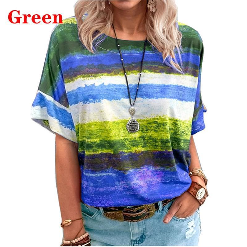 2024 Women Summer Fashion Short Sleeve Casual Round Neck Loose Cotton T-shirts