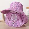 Face Mask Sunshade Shawl Cap Printing Agricultural Work Hat Fashion Wide Brim Sun Hat  Summer