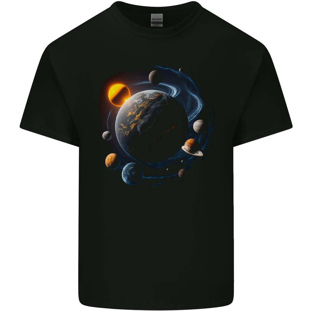 The Solar System Space Planets Astronomy Mens Light Cotton T-shirt