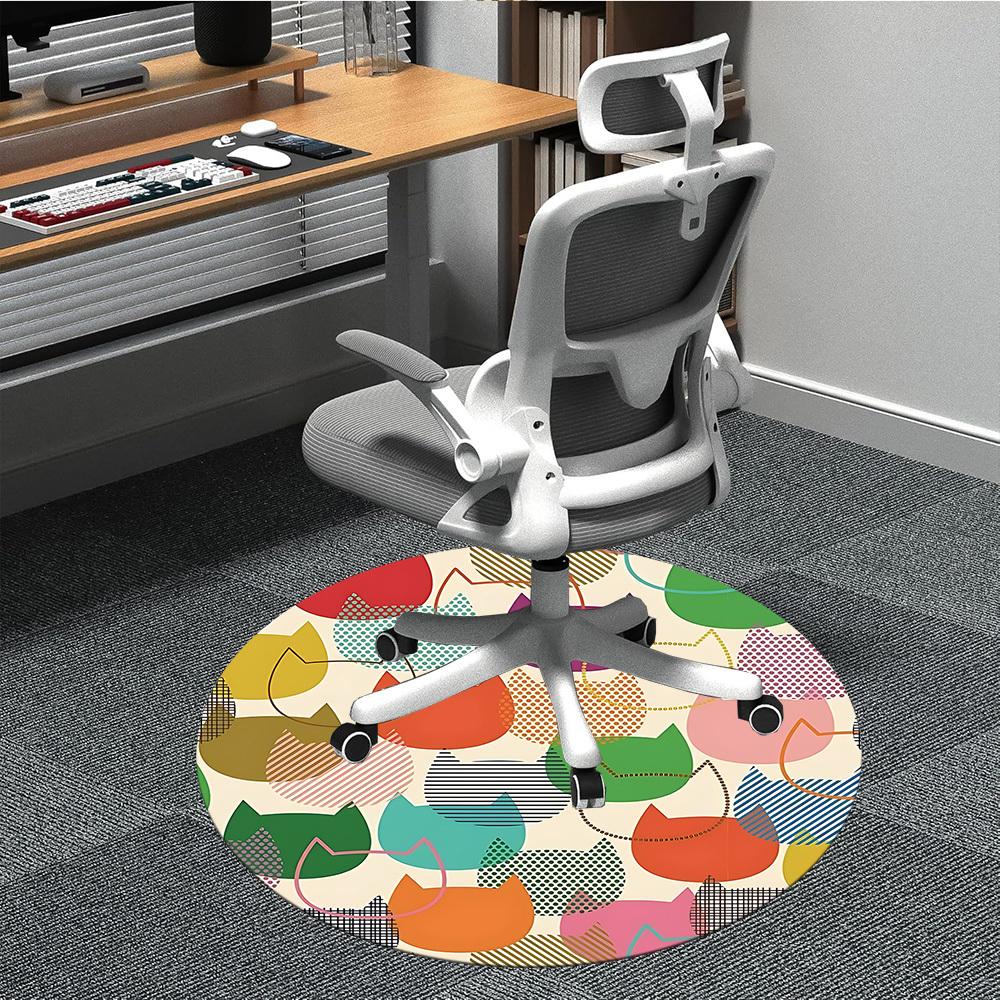 

1pc Cat Pattern Chair Carpet for Office, Perfect for Office, Holiday Party Decoration Choice yy260314030 80cm by 80cm