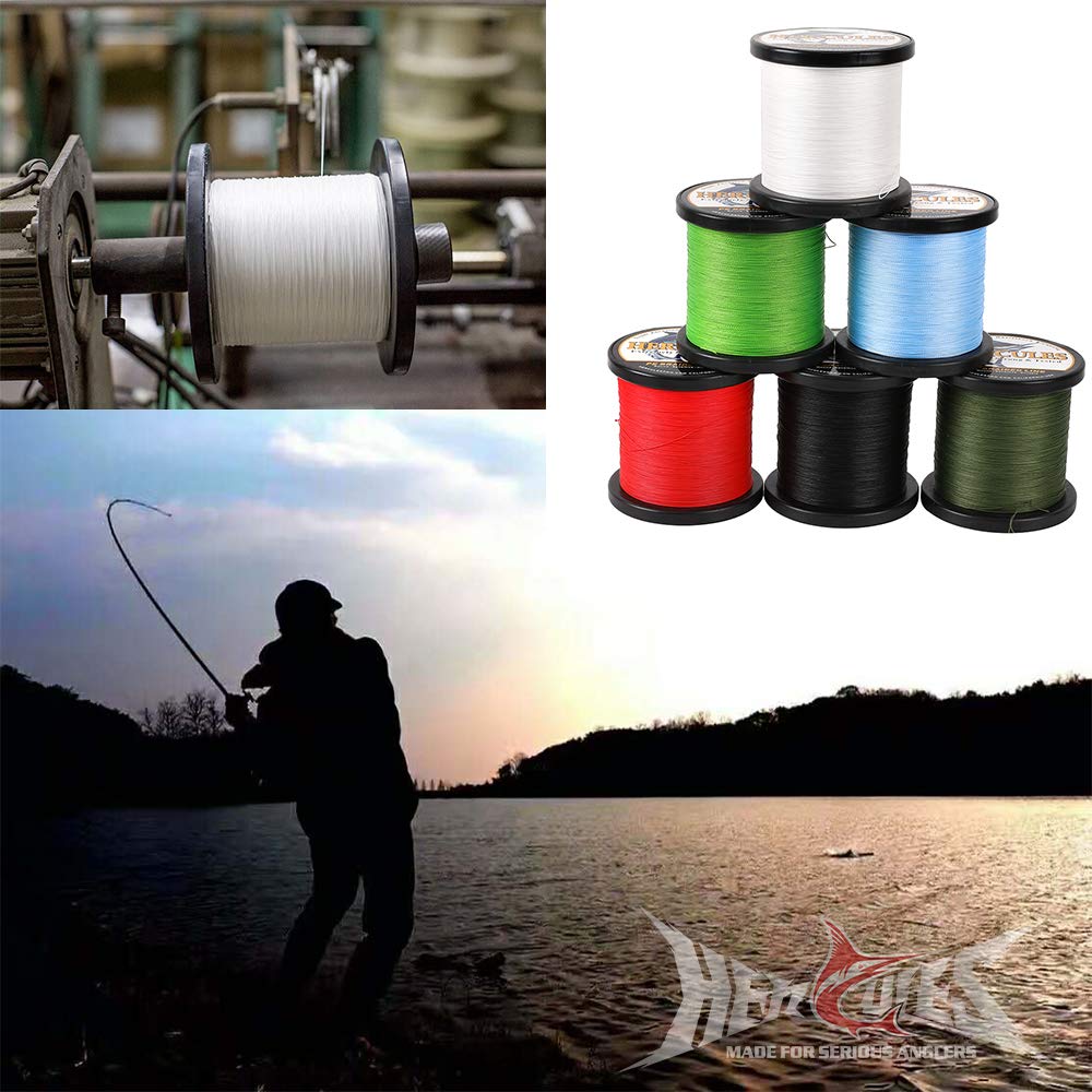 Hercules PE Fishing Line Suitable for various fishing styles including surf sea boat and Highly durable and resistant to - Colorfast, 4-strand