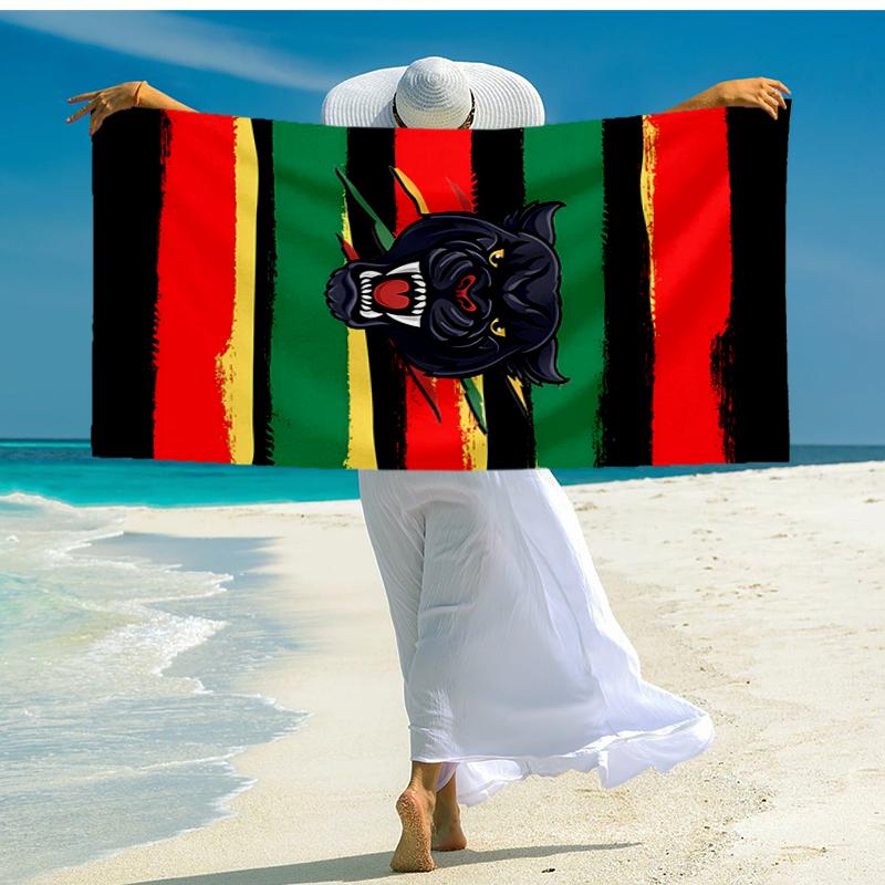 panthers Fashion Beach Towel: Ideal for Summer Adventures Soft, absorbent and quick drying suitable for swimming and bathing
