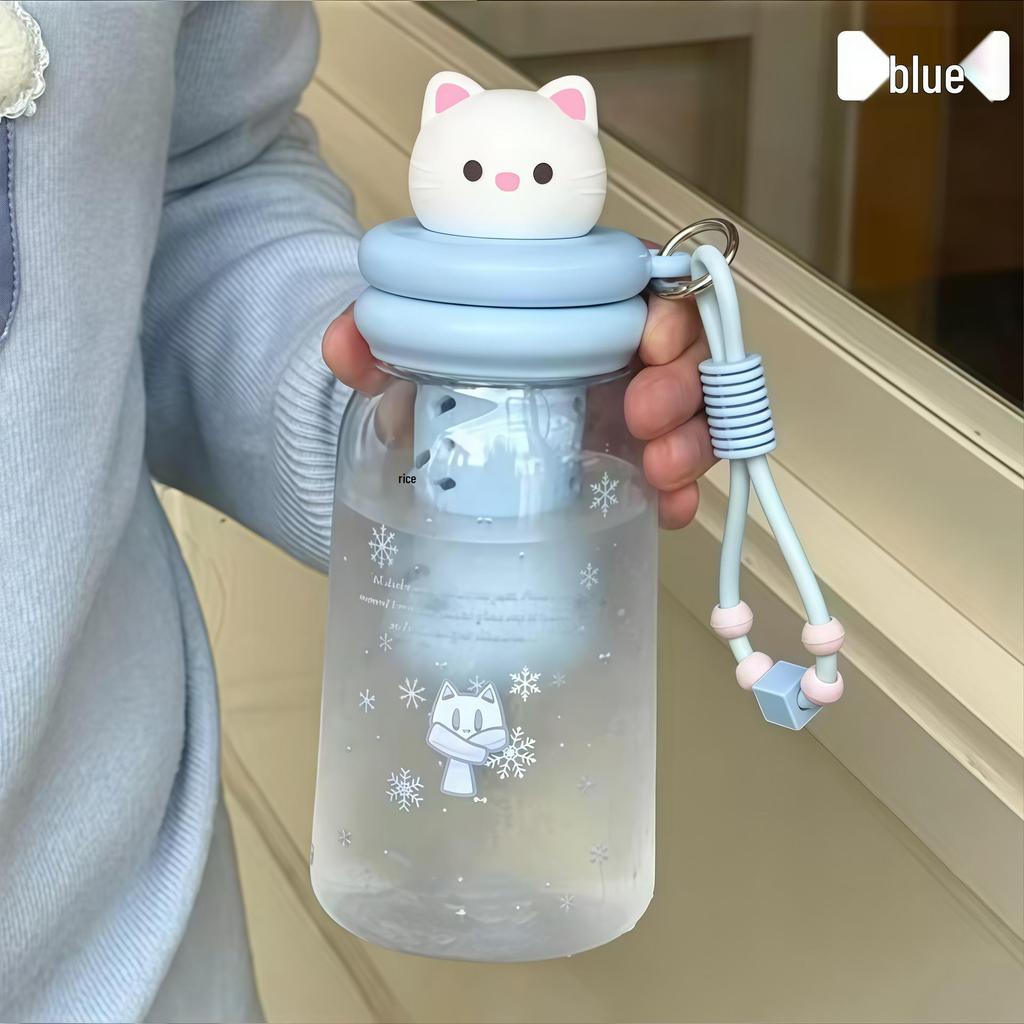 Cartoon Tritan Straw Water Cup - Unisex, Portable, Cute & Durable for Summer