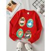 European sizes Kids' Crewneck Sweatshirt Colorful Eggs with Animals And Patterns  , Sportswear And Casual Wear, Soft And Comfortable