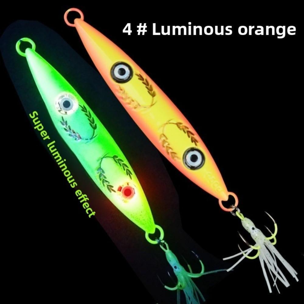 Hook Stripe Luminous UV Fishing Bait 200g 250g Slow Sinking Jig Glow Jig Lure UV Fishing