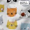 Cute Cat Shower Curtain For Bathroom Decor, Funny Bathroom Curtain Set, Cat Lovers Cute Cartoon Colorful Waterproof Fabric