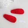 1pair Red Color New Year Hairpins Barrettes Star Duckbill Clips Plush Star Hair Clips  Female/Kids