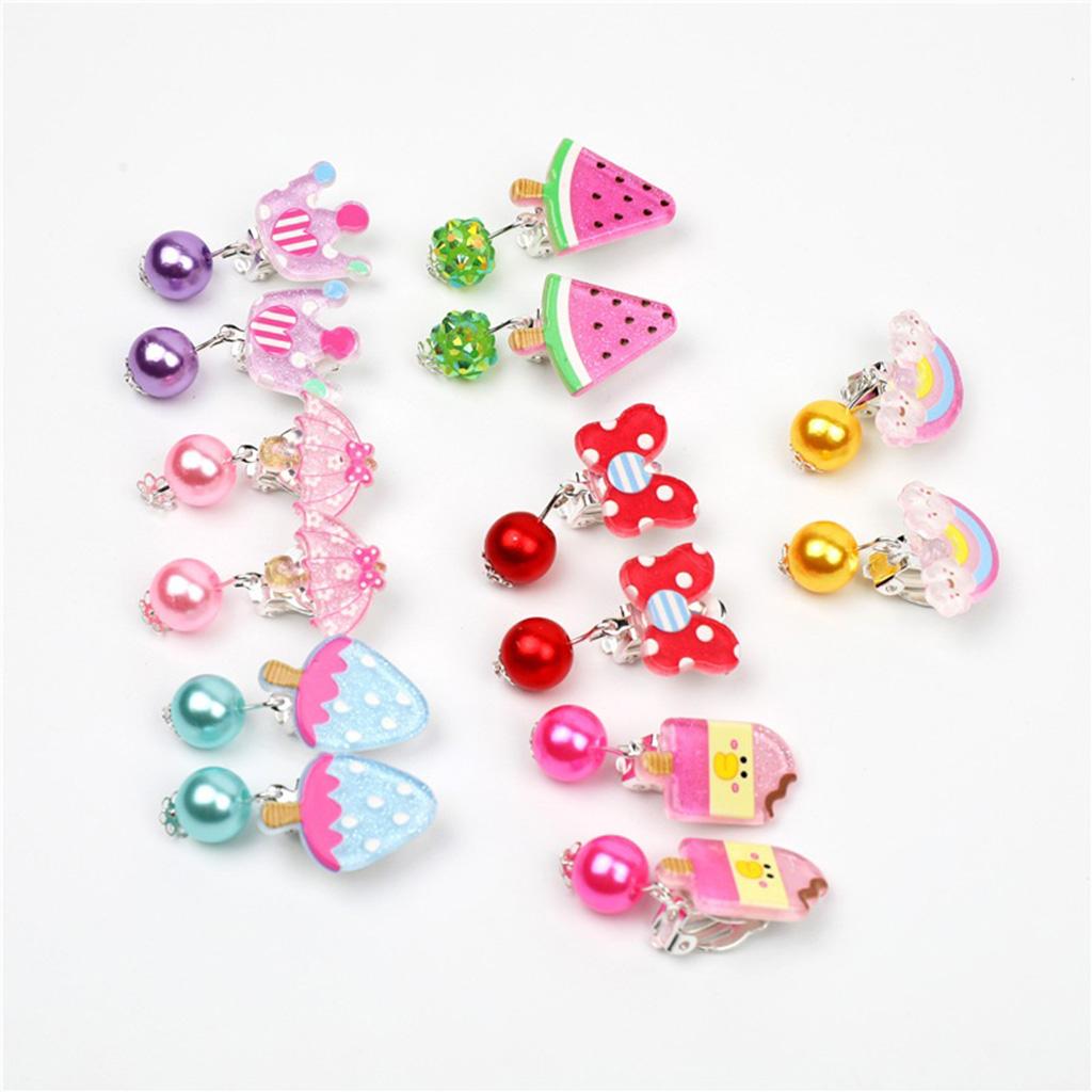 Lollipop Ice Cream Dangle Earrings 7 Pairs Rainbow Eardrop for Surprise Gift