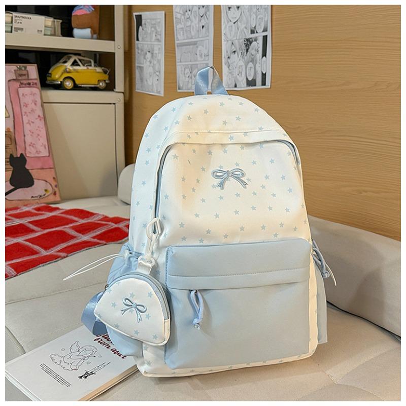 New female cute schoolbag versatile small fresh star bow junior high school college student backpack class backpack