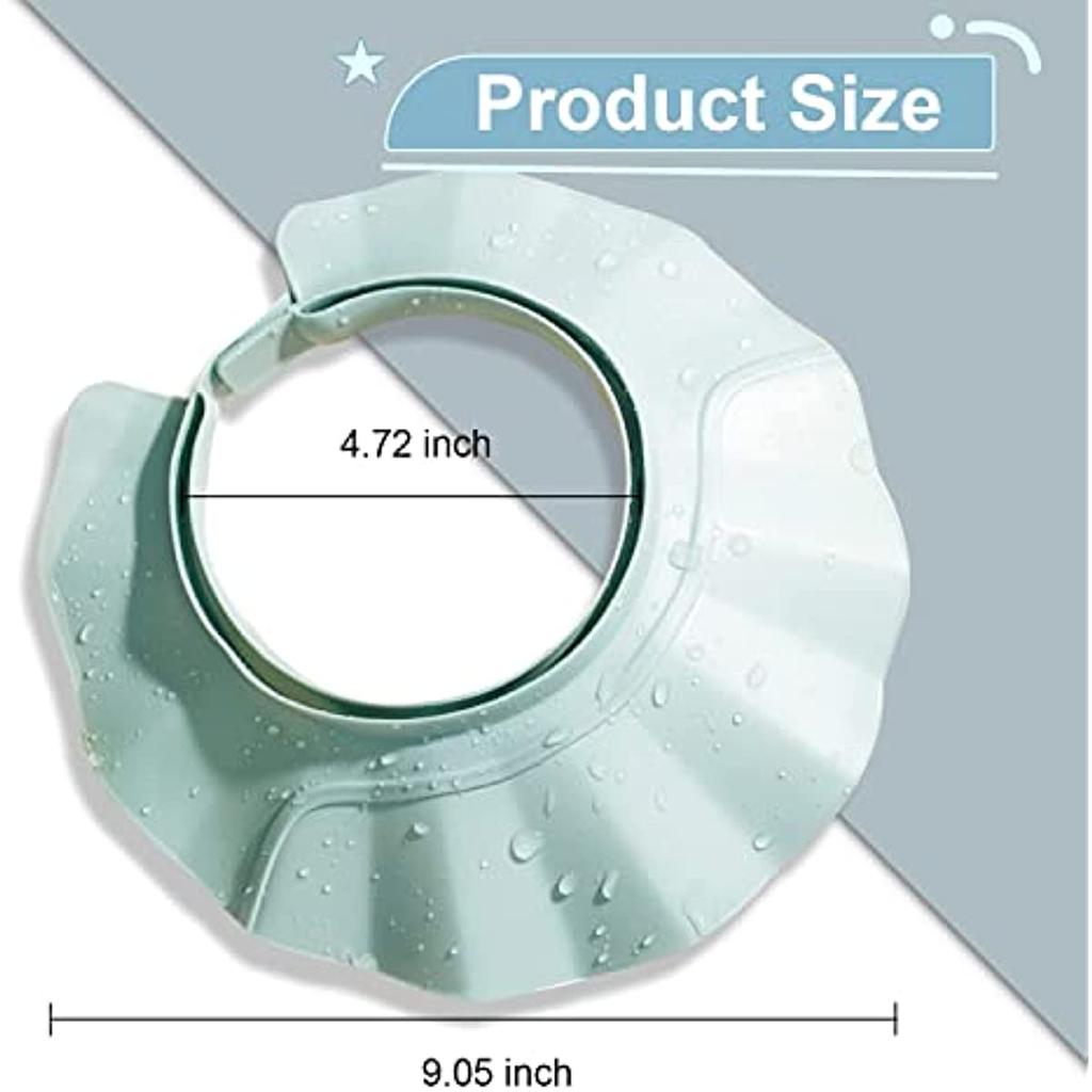 Baby Shower Cap Adjustable Baby Hair Washing Bath Shield Visor Hat Eyes Ears Head Protection Waterproof Soft Silicone Shower Cap for Kids Toddler