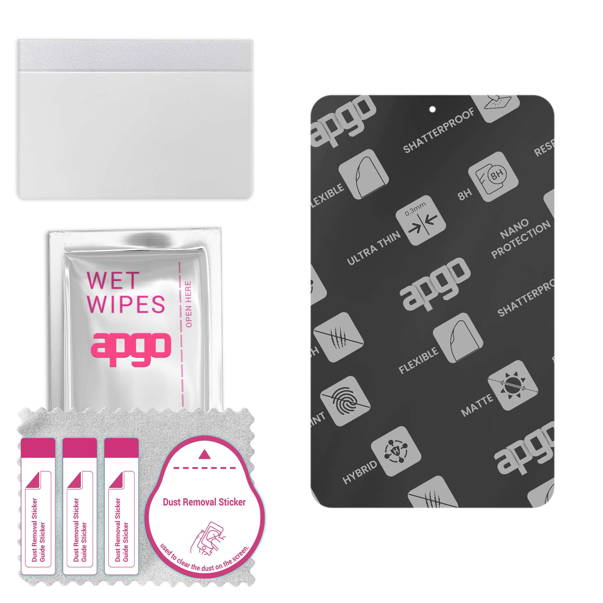 

apgo MATTE Hybrid protective glass compatible with Nokia T10, flexible nano glass, great replacement for tempered glass, scratch-resistant, full glue