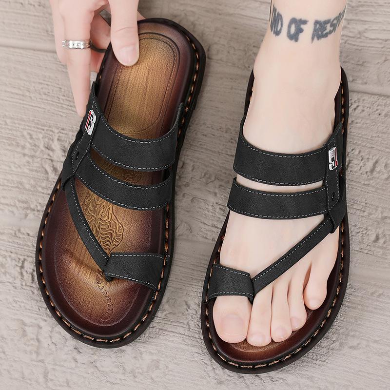 

Тапочки мужские 2025 лето новая мода мужские нескользящие уличные приливные с простыми пляжными шлепанцами с перемычкой для пальцев 39