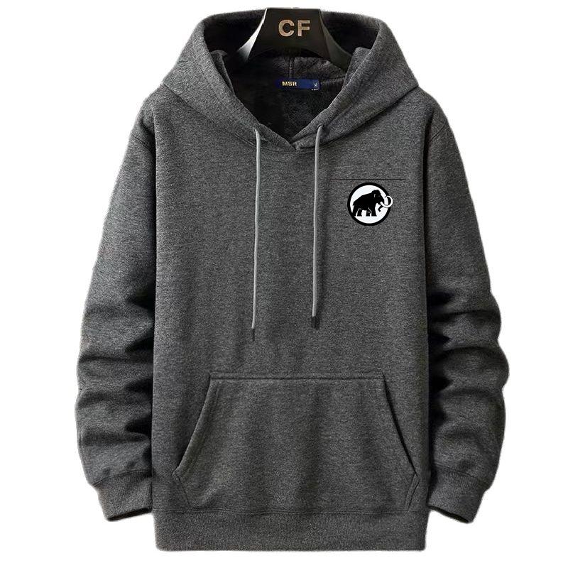 Höst- och vinterfleece-pullover huvtröja med extra tjocklek och lös passform stor storlek L-12XL supermjuk och bekväm passform