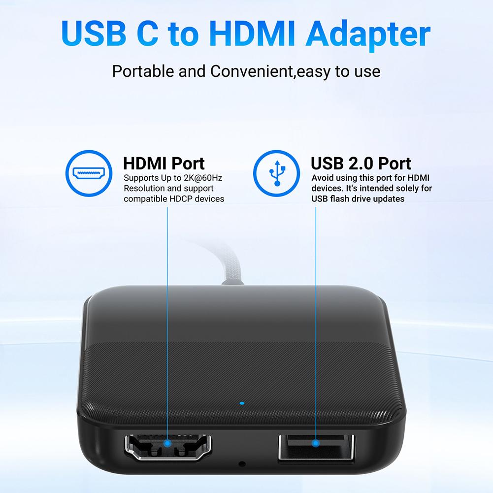 HDMI-Compatible Car TV Converter Multimedia Adapter for Fire TV Stick Movies Live TV Show Box for Wired CarPlay Car Models