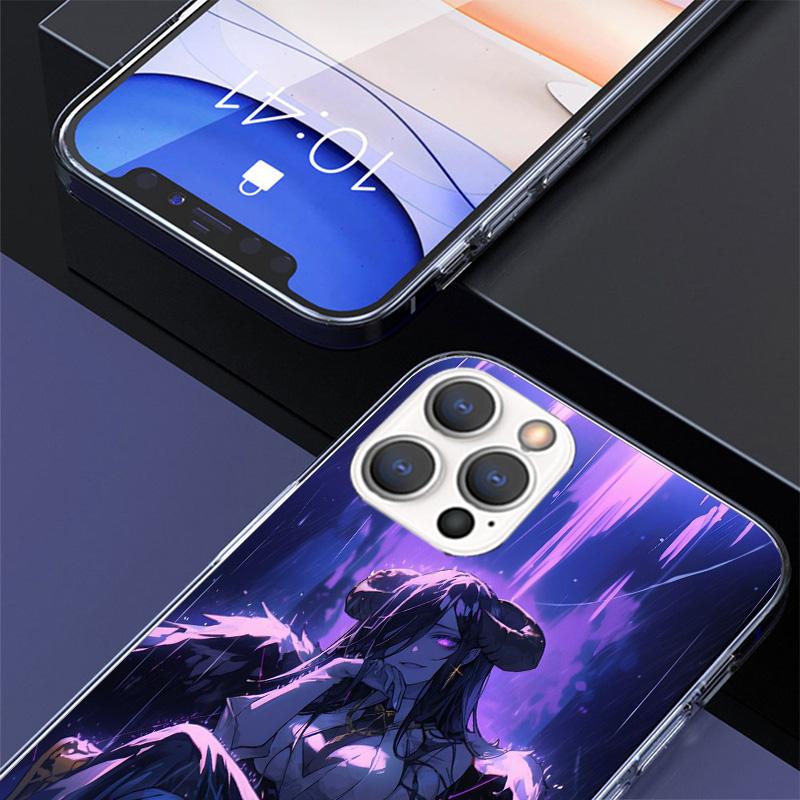 Albedo Overlord Anime Phone Case For iPhone 17 Air 16 15 Pro Max 14 Plus 13 Mini 12 11 Cover 7 8 SE Silicone Shell Print Fundas