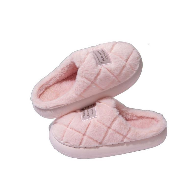 Men's Cotton Slippers Winter New Velvet Warm Non-slip Home Home Thick Bottom Outer Wear Couple Cotton Drag Women