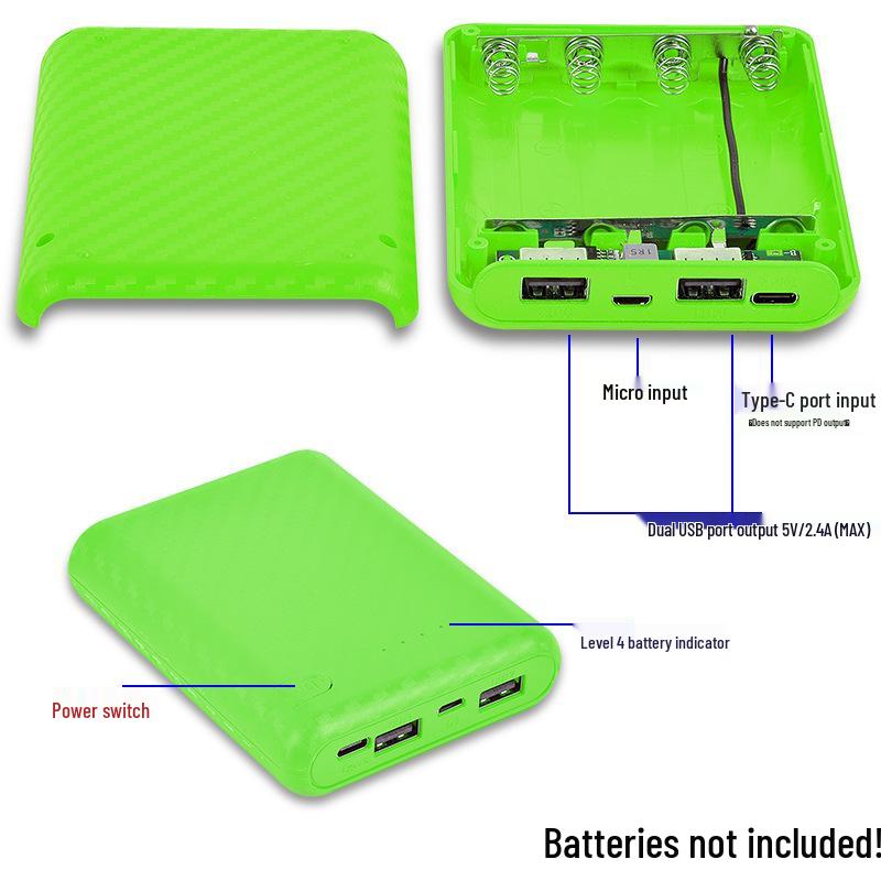 4-Section 18650 Battery Box Power Bank Shell Kit