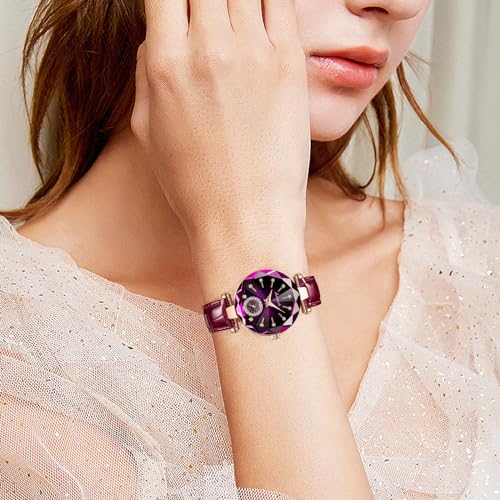 Women's Analog Quartz Wristwatch with Leather Strap, Slim Fit, Stylish, Waterproof, Ultra-Thin, Simple Design, Popular for Casual Fashion, Business, W