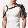 Single Shoulder Feather Pauldron, Adjustable Corset