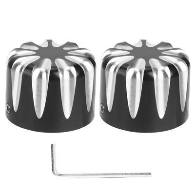 Pair of Motorcycle CNC Aluminum Axle Nut Cap Cover Water Drop Type Fit for Electra Road Glides