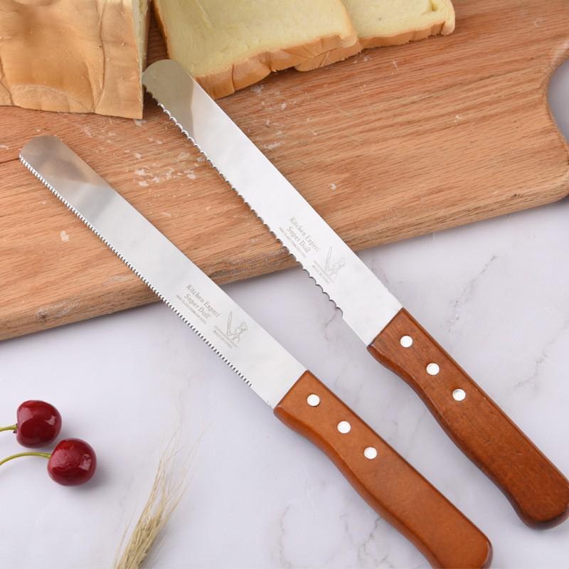 Stainless Steel Serrated Bread & Cake Knife - No Crumbs Slicing