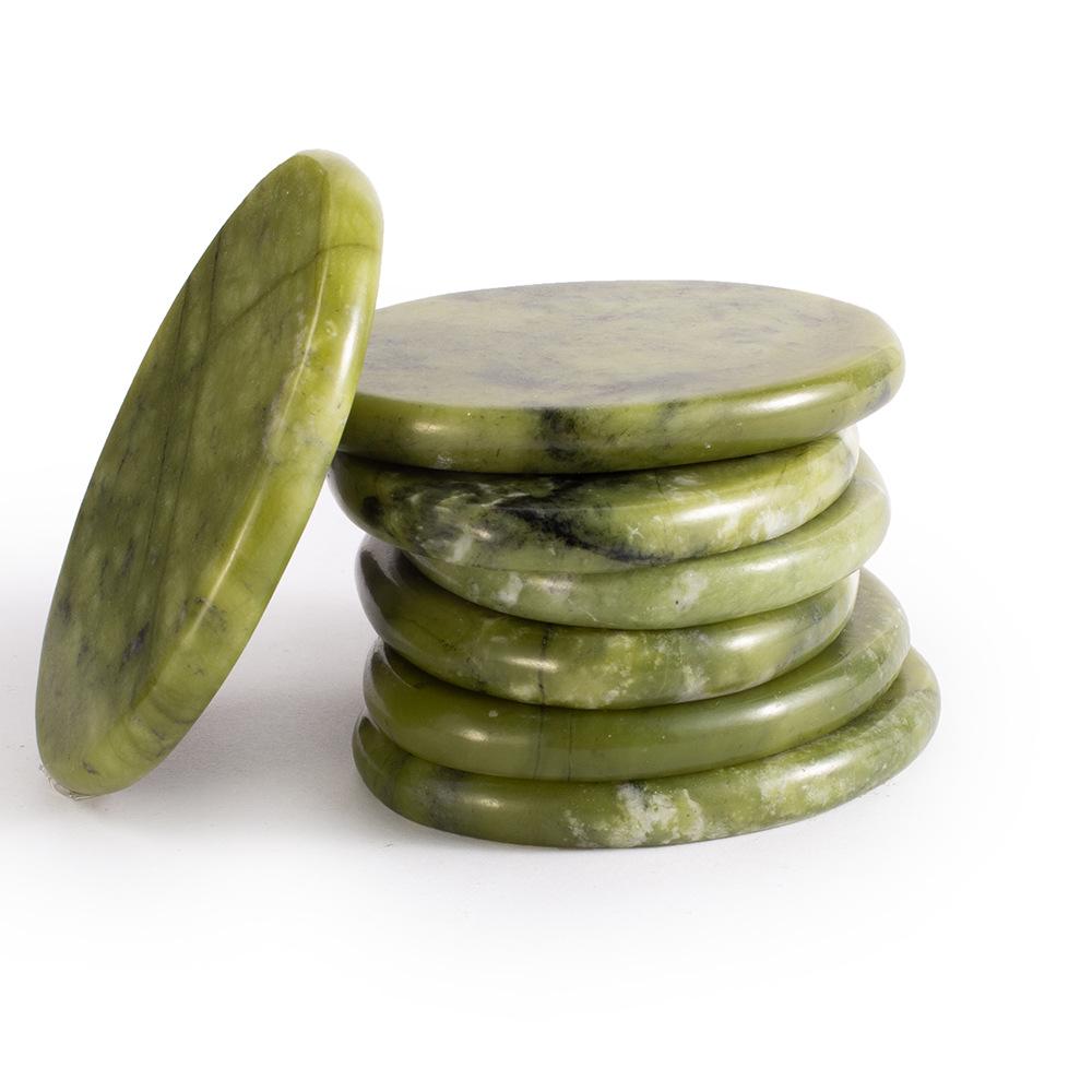 Olive Jade Heated Gua Sha & Massage Stone Set for Spa Therapy