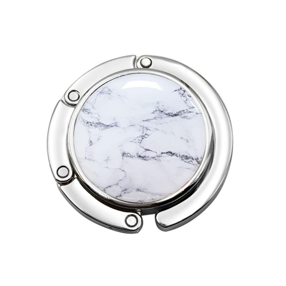 Fashion Foldable Handbag Hook Portable Creative Briefcase Hanger Durable Marble Pattern Table Hanger Girls Gift