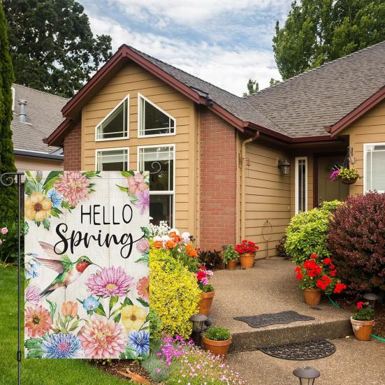 Double-Sided Garden Flag for Porch 12x18 Inch Fade-Resistant Spring Floral Butterfly Print Decorative Flag for Outdoor Yard Patio Mailbox Seasonal