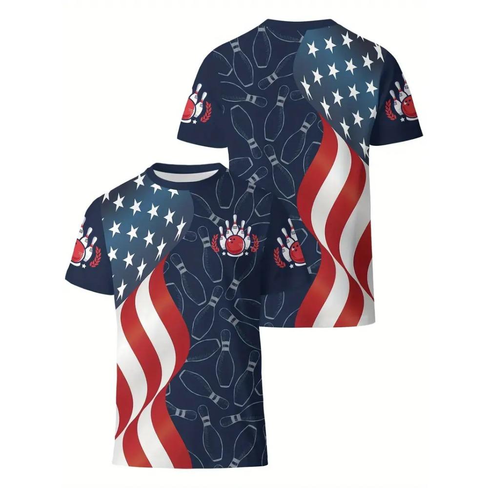 T shirt 3D Print Men's Bowling Lovers Sport Tees Casual Plus Size Unisex Top Summer Street Youth Man Clothing
