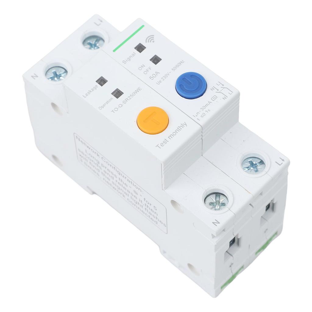 For Ewelink APP Compatible Smart WIFI Circuit Breaker 2 Pole 50A with Remote Control and Electrical Protection
