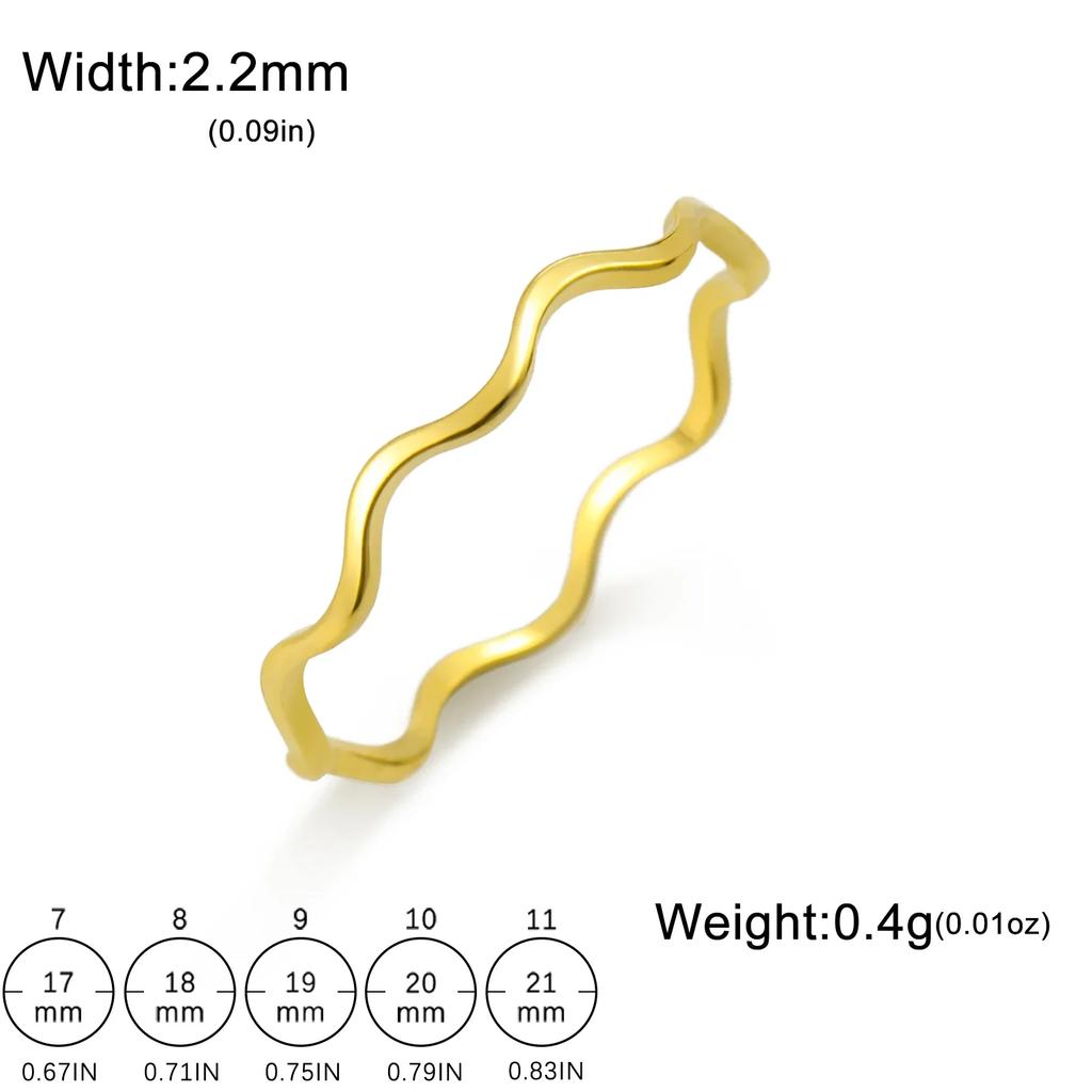 Skyrim Wave Ring Stainless Steel Gold Color V Shape Women‘s Finger Rings Minimalist Wedding Jewelry Gift Wholesale New In
