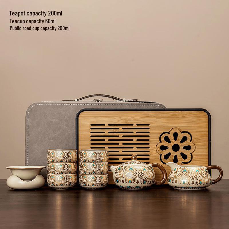 Dunhuang Ru Kiln Xishi Pot Travel Tea Set