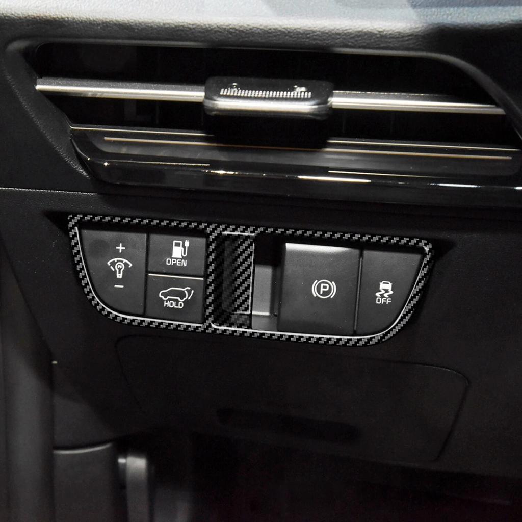 Only Fit LHD! For Kia EV6  2022 2023 Car Accessories ABS Carbon Fiber Grain Interior Head Light Switch Cover Trim
