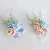 Set Of 5 Rose Boutonniere Silk Florals Lapel Pin Elegant Groomsmen Wedding Corsages Handmade Party and Prom Accessories