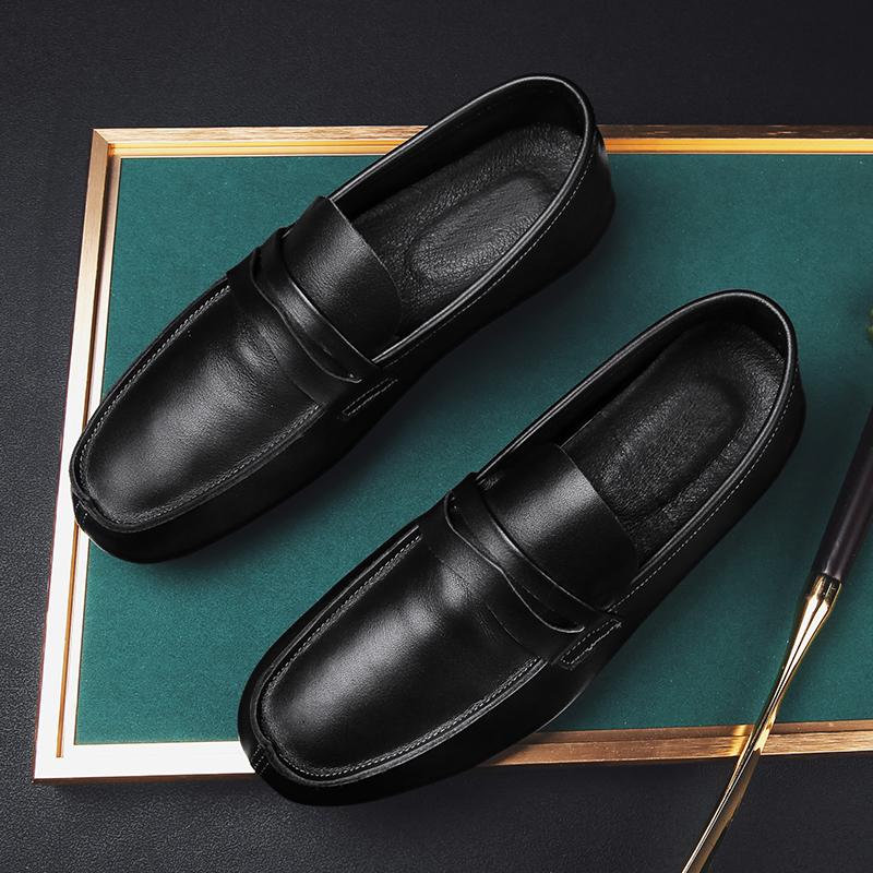Genuine Leather Men Casual Shoes Outdoor Fashion Gentleman Luxury Mens Loafers Moccasins Breathable Slip On Shoes Leisure Walk
