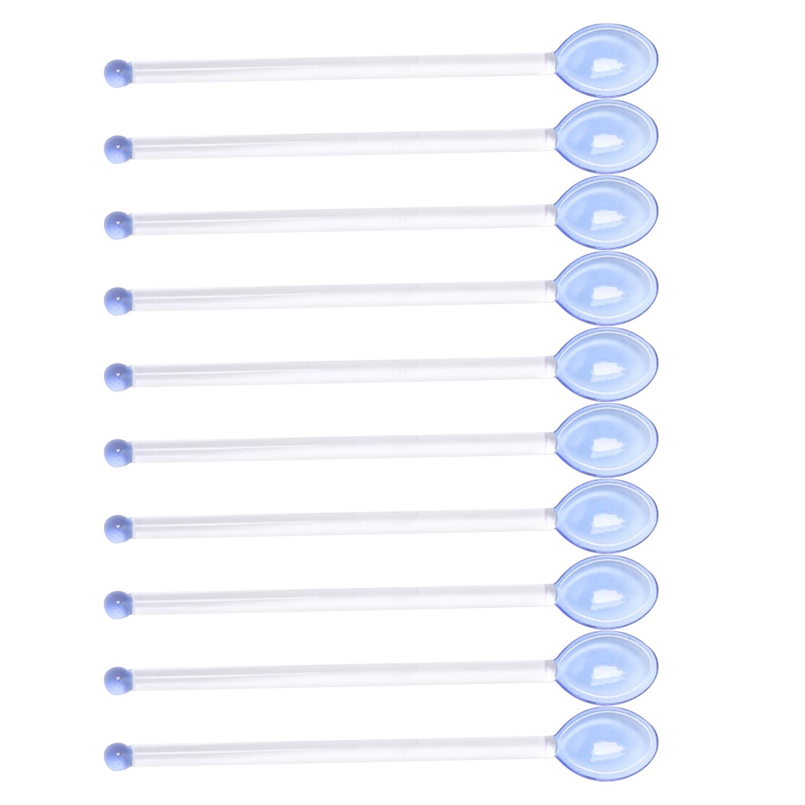 

10Pcs Glass Latte Spoons Transparent Coffee Mixing Spoon Tea Spoon Rod Mixing Rod for Tea Appetizers Ice Cream Espresso Desserts синій