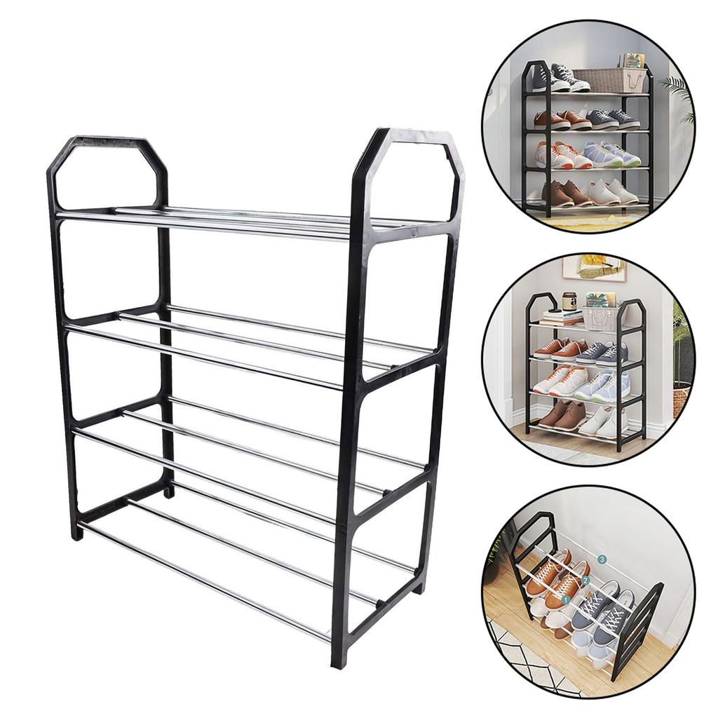 4-layer Metal Shoe Rack Easy Assembly Metal Space-saving