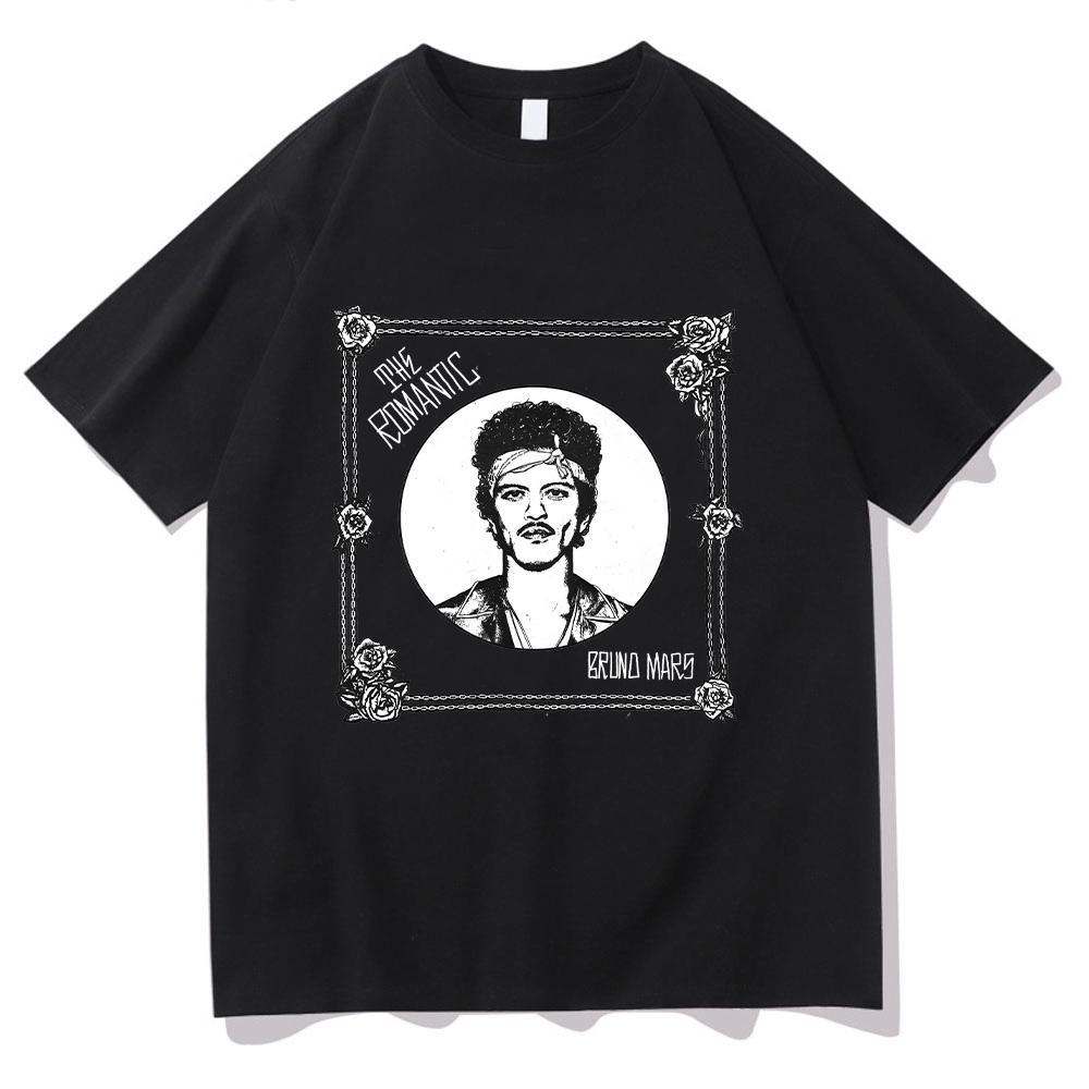 Bruno Mars The Romantic Tee Bruno Mars 2026 New Album T-shirt Unisex Youth and Adult T-shirt  Cotton T Shirts XS чёрный
