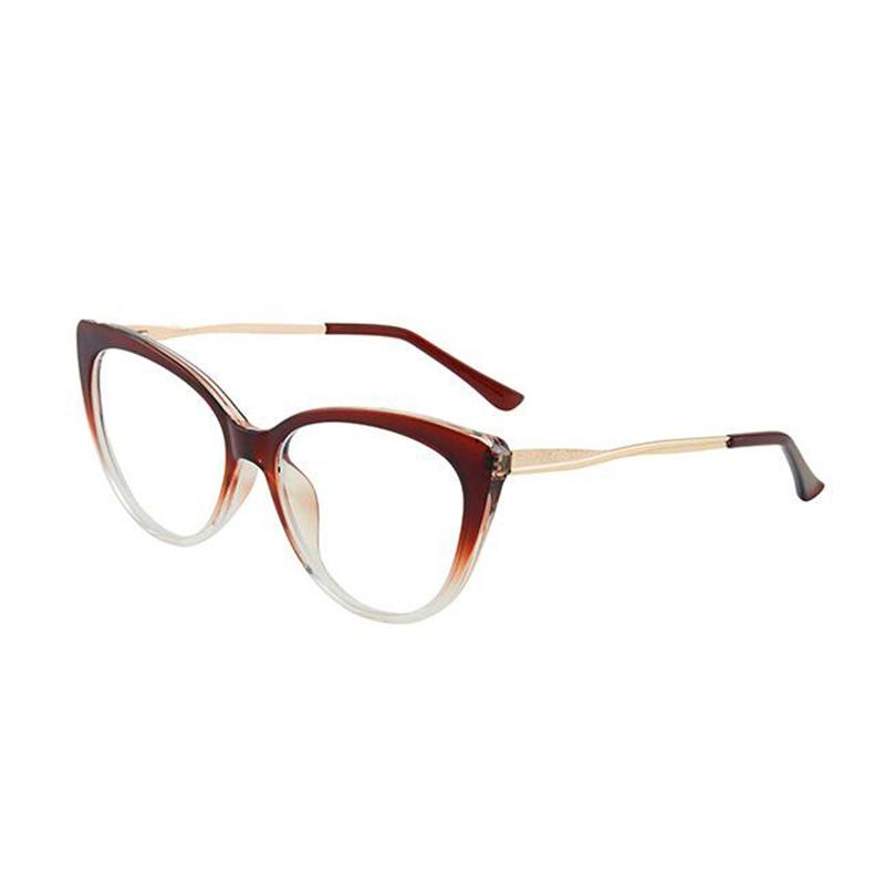 0 -0.5 -0.75 To -6.0 Blue Light Blocking Cat Eye Prescription Spectacles With Diopter Spring Leg Myopia Photochromic Eyeglasses