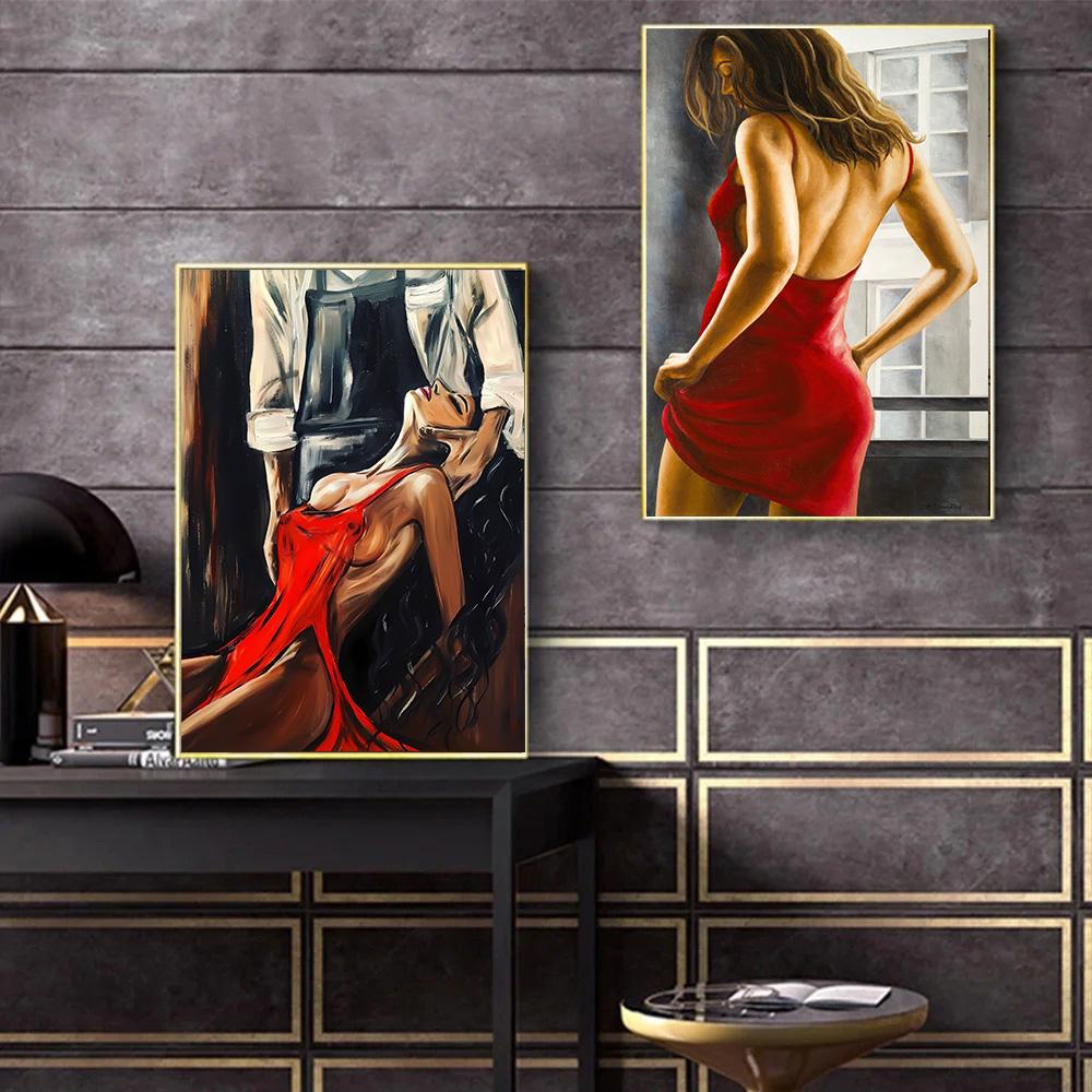 Akt Frau Leinwandmalerei Sexy Mädchen Körper Wandkunst Drucke Sinnliche Dame Kunstwerk Schlafzimmer Heimdekoration Wandbild Sammlung