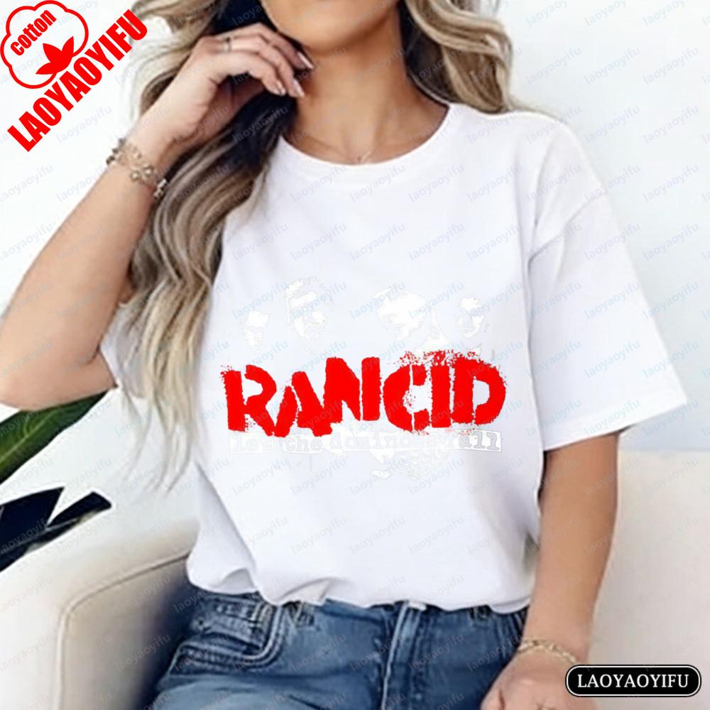 Let The Dominoes Fall Print TShirt Rancid Fan Unisex Tops Punk Lover Cotton Tee Vintage Classic Band Rock Women Unisex Streetwear