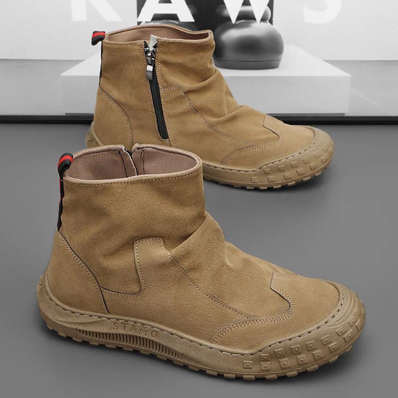 Fashion Classic Retro Boots Men's Casual Walking Shoes Designer Men's Long Boots Chelsea Boots 2025 Promotional Outdoor Hiking Shoes