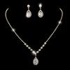 Bright Diamond Zircon Water Drop Necklace Earrings Wedding Jewelry, Shooting Jewelry Set