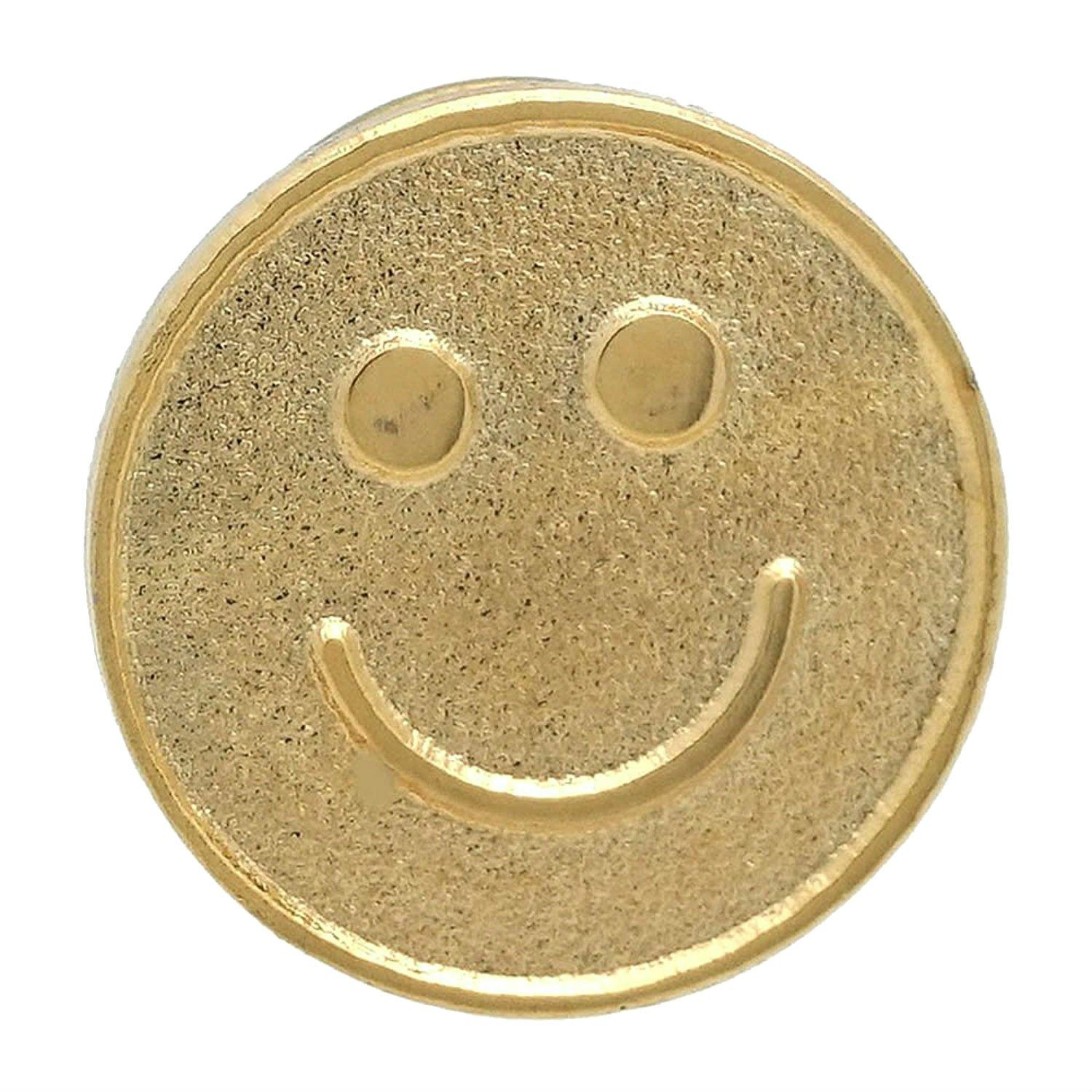 

Золотые значки с улыбкой на лацкане pin076