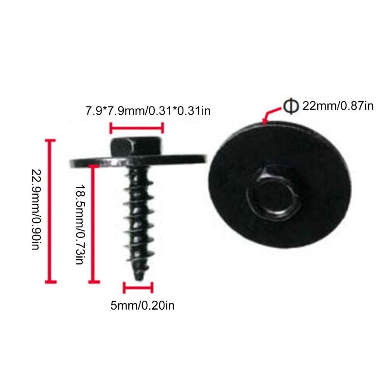 Viti Bulloni Esagonali in Metallo e Gomma con Clip Sostituisce 07147311312 Rivestimento Parafanghi Auto Regolabile per Fissaggio Sicuro del Rivestimento Parafanghi