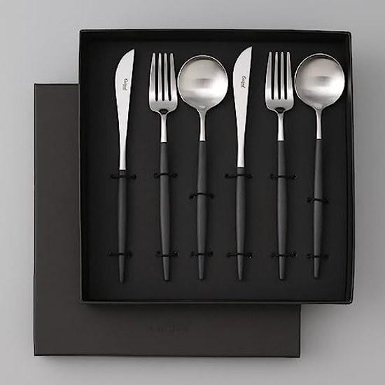 Cutipol GOA Black Silver Dinner Set 6pcs