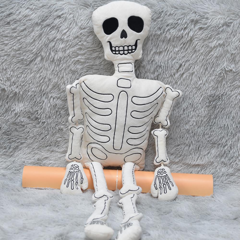 High-Quality 5PCS 110cm Halloween Horror Skull Fluffy Dolls Happy Halloween Party Soft Pillow Home Decor Plush Playthings
