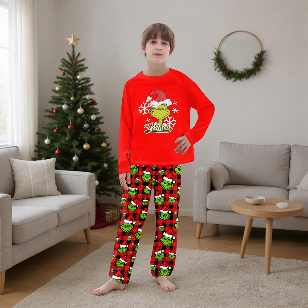 Christmas Prints Family Matching Long Sleeve Tops+Pants Set Family Matching Sets