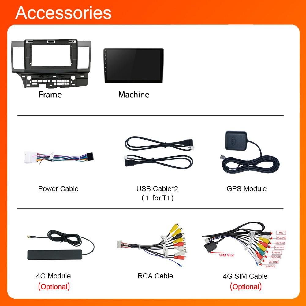 10-inch Android GPS Navigator with Bluetooth & Rearview Camera for Mitsubishi Lancer (2008-2015)